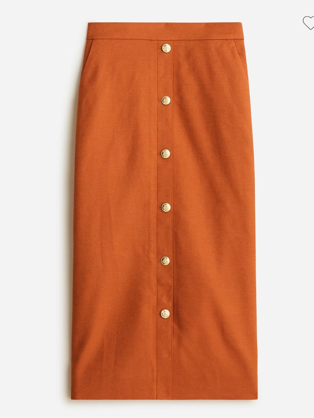 J.Crew Button-front No. 3 pencil skirt in stretch linen Size 14 NWT